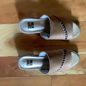 Muk Luke suede wedge sandals. New, size 36